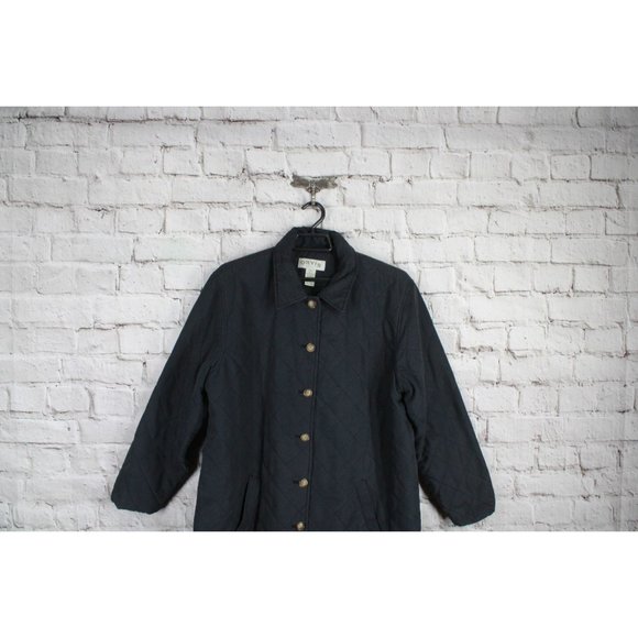 Orvis Black Polyester Blend Quilted Lined Button Down Jacket Size XL P - Picture 3 of 9